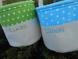 Paniers de Pâques en Toile Décorative Recyclée à Pois en Dentelle de Grande Capacité pour la Chasse aux Oeufs - Product Image 5