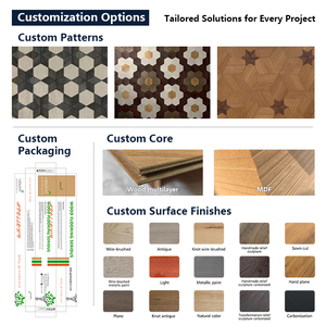 ไม้ปาร์เก้ AVANTIMORA รุ่น Asian Glazed Quiet Shiny เกรด AB ขนาด 16 มม. ไม้โอ๊คขาวยุโรปหลายชั้น ลายดอกไม้ สำหรับอาคารพาณิชย์ - Product Image 3