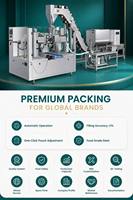 Machine d'emballage rotative automatique pour sachets préformés, équipement de remplissage combiné solide-liquide pour soupes et sauces préparées