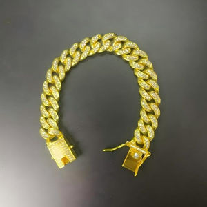 Collar de Perro de Lujo con Cadena de Metal y Diamantes Artificiales, Estilo Cubano Pesado, para Pitbull y Bulldog, Collares Personalizados para Perros - Product Image 4