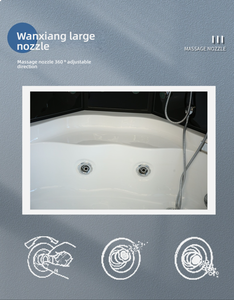 Ducha de Vapor Integrada de Acrílico de Lujo con Bañeras de Hidromasaje y Sauna Combinadas y Jets de Masaje para Baño Interior - Product Image 3