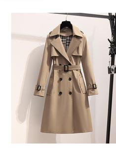 Nuovo Trench Coat Elegante da <span class=keywords><strong>Donna</strong></span> <span class=keywords><strong>Primavera</strong></span>-Autunno 2025, Stile Coreano, Casual, Lunghezza Media, Maniche Lunghe con Bottoni - Product Image 4