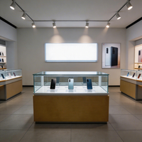 Maßgefertigte Luxus-Handy-Vitrine mit LED-Beleuchtung, Robustes Aluminium, Gehärtetes Glas, Umweltfreundlicher Ausstellungsschrank für den Einzelhandel