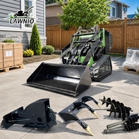 Mini-chargeuse LAWNIO avec système hydraulique à trois pompes et trois vannes, facile d'entretien pour les travaux agricoles, livraison gratuite