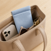 Pochette en tissu sergé de coton personnalisée avec fermeture à bouton-pression, pour bijoux, cadeaux, maquillage, cosmétiques, avec logo