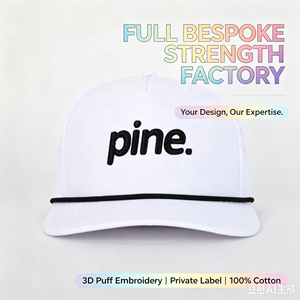Casquette 5 panneaux tissée personnalisée OEM en gros avec logo brodé 3D, 100 % polyester, ajustable, toutes saisons, pour hommes et femmes, de haute qualité - Product Image 4