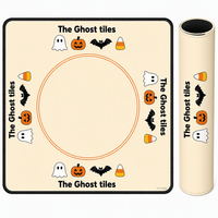 Protector de Mesa Enrollable Impermeable de Neopreno con Diseño de Noche de Todos los Santos para Entretenimiento Familiar en Interiores/Exteriores, Mahjong de Halloween