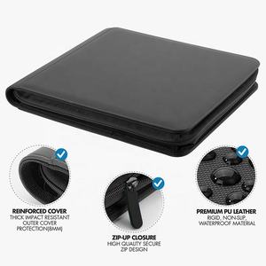 Étui de rangement pour cartes en cuir PU CE imperméable, capacité de 432 cartes, poches double face, classeur à 12 poches pour cartes à insérer par le haut - Product Image 5