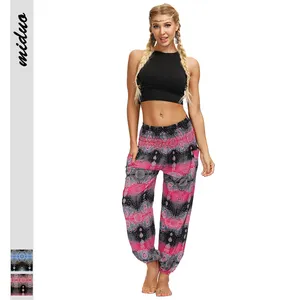 Wholesale European and American high quality stripe colorful high waist Boho Yoga Harem Elephant Hippie for women pants trousers