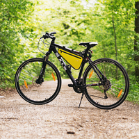 Sac de cadre de vélo jaune imperméable de grande capacité, sac de tube avant triangulaire VTT avec sangle réglable amovible, utilisation en extérieur