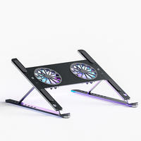 Nouveau Design en aluminium rvb lumière robuste Support de jeu ventilateur de refroidissement Support pour ordinateur portable PC Support pour ordinateur portable 2023
