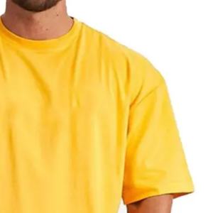 T-shirt en coton 100% imprimé à manches courtes en vrac avec logo personnalisé, poids lourd, taille plus, pour hommes - Product Image 3