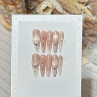 Ongles artificiels personnalisés de marque privée de très bonne qualité pour filles roses, faits à la main, avec une couverture complète, à presser, faux ongles, vente en gros