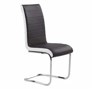 Elegant Chrome Silver <b>Upholstered</b> Dining <b>Chair</b> for Contemporary Spaces Elegant Chrome Silver <b>Upholstered</b> Dining <b>Chair</b> for Contem - Product Image 1