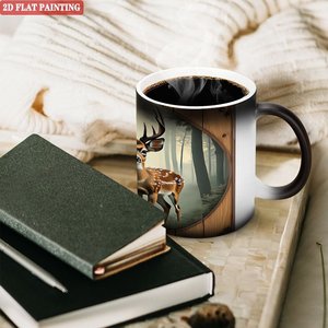 Custom Festival Theme Magic Mug Frosted Black 11oz <b>Ceramic</b> Heat Sensitive <b>Cup</b> - Product Image 3