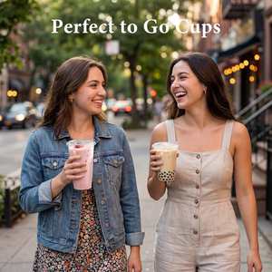 Gobelets jetables transparents en plastique de 16 oz pour café glacé avec couvercles, sans BPA, sûrs pour les aliments, anti-fuite, pour smoothies et fêtes - Product Image 5