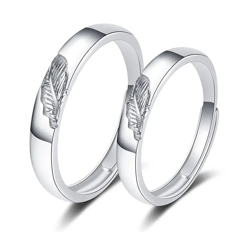 S925 argento placcato foglie romantiche disegni promessa coppia anello per donna uomo fidanzamento matrimonio gioielli da sposa