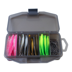 61pcs 6.5cm 1.5G chia ngã ba đuôi mềm jerkbait Minnow mồi Kit nhựa mềm Shad Baits crappie Bass Mồi Câu Cá - Product Image 3