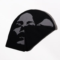 Gorro de Punto Personalizado Y2K con Logotipo Jacquard, Gorro de Invierno con Logotipo en Toda la Superficie, Gorro de Calavera con Bordado 3D para Playa o Negocios
