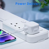Cargador de Pared Plegable de 20W/40W USB-C PD de Carga Rápida, Adaptador de Corriente A+C con Enchufe del Reino Unido para iPhone, Samsung, Xiaomi