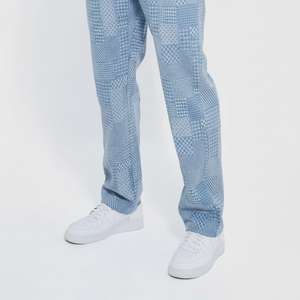 กางเกงยีนส์ขาตรงสำหรับผู้ชายผ้ายีนส์เดนิมแบบย้อนยุคฤดูร้อน - Product Image 1