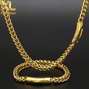 Bracelet gourmette cubaine hip-hop unisexe en acier inoxydable noir épais bicolore, bijoux de mode, épaisseur de placage 0,3 mm - Product Image 3