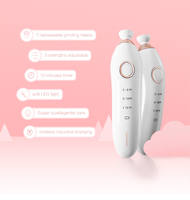 Coupe-ongles électrique portable pour bébés et enfants, ciseaux de soin des ongles sûrs à 3 vitesses avec chargeur à induction