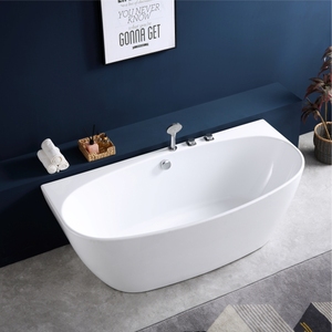 Bañera acrílica rectangular independiente de fácil instalación, superficie sólida lisa, bañera de inmersión de 1.7m, moderna y lujosa, tinas sobreponidas - Product Image 5