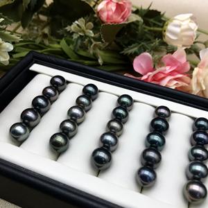 Giá bán buôn ngọc trai biển Tahiti tự nhiên, thật, nguyên chất, loại AAAAA, hình tròn, màu đen, không gắn, dạng hạt rời - Product Image 1