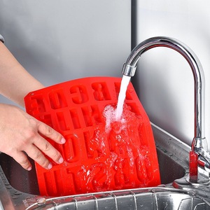 <b>Silicone</b> Letter Molds Red 26 Letters Cake <b>Baking</b> Mold DIY Chocolate Ice Cube Tray Kitchen Tools - Product Image 2