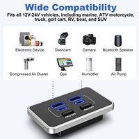Chargeur mural USB C rapide double QC3.0 et double PD3.0 12V-24V avec interrupteur à bouton pour camping-car, bus, fourgonnette, caravane