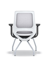 Chaise de conférence ergonomique GT2-C dossier confortable en maille avec base fixe à 4 pieds pour l'école, le bureau et le salon.