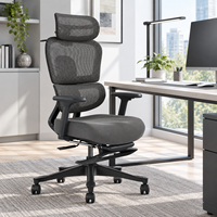 Chaise de bureau ergonomique moderne avec support lombaire réglable et accoudoirs ajustables - Vente en gros, noire