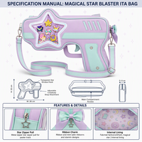 Sac à dos ITA personnalisé unique Kawaii Blaster Gun, sac à bandoulière tendance Star Window avec fenêtre transparente pour l'affichage des pins