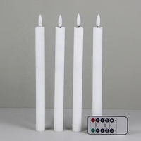 Ensemble de décoration de la maison de 4 bâtons de bougie en plastique réalistes à bord d'onde avec télécommande