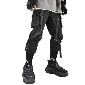 Celana Panjang Pria Musim Semi Multi-saku Celana Kargo untuk Pria Celana Jogging Katun/Poliester Longgar Harlan Baru 2022