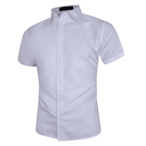 قميص رسمي صيفي من الأسيتات للرجال من RNSHANGER، مقاسات كبيرة من <span class=keywords><strong>M</strong></span> إلى 5XL، أبيض بأكمام قصيرة وقصة ضيقة - Product Image 2