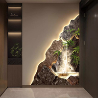 Décoration murale de couloir d'entrée de style classique, peinture au pistolet avec éclairage LED, en carton, pour un aménagement paysager moderne et luxueux