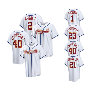 เสื้อเบสบอลทีมเวเนซุเอลาแบบเย็บติดกันรุ่นใหม่ปี 2026 ราคาถูก สไตล์อเมริกัน หมายเลข 21 อาคูน่า จูเนียร์ 1 โชริโอ 23 คอนเทรราส 0 กิเมเนซ 2 อาร์เรซ - Product Image 3