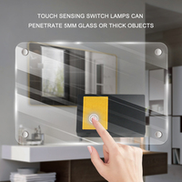Miroir de salle de bain intelligent avec éclairage LED, AC110V-220V, trois couleurs, interrupteur tactile inductif avec gradation et pilote intégré