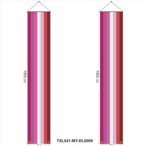2PCS LGBTQ Gay <span class=keywords><strong>Lesbian</strong></span> Pride Love Is Love Welcome Rainbow Hanging Banner for Porch Wall - Product Image 3