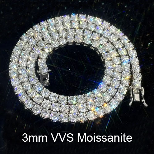 Moissanite VVS argento 3 mm