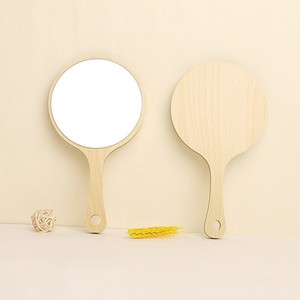<b>Handheld</b> Wooden Makeup <b>Mirror</b> Round Desktop <b>Mirror</b> Modern Simple Style - Product Image 4
