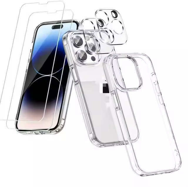 5 in 1 Pcak for Apple iPhone 17 Series Anti-Shock Anti-Burst Anti-Scratch Phone Case Set Lens Screen Protector