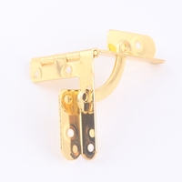 Boîte à bijoux en métal couleur or avec charnière en T pour accessoires de boîte en bois