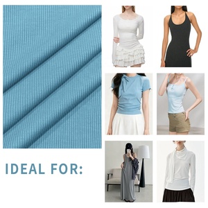 Tessuto a Costine Sostenibile 90,5% Lyocell 9,5% Spandex Elasticizzato in 4 Direzioni, Traspirante e Antipiega per Magliette e Top da Donna - Product Image 4