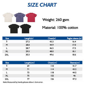 Summer 260g Pure Cotton Washed Patchwork T-Shirt Short-Sleeve Casual Design - Product Image 4