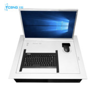 Table de bureau avec élévateur de moniteur intégré, élévateur de moniteur LCD motorisé, mécanisme de levage de moniteur LCD, écran de moniteur Tlte