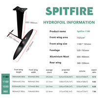 Axis Foil Spitfire 1180 Mât en aluminium pour SUP, Wingfoil, Kitesurf, Surf, Hydrofoil et Pumping