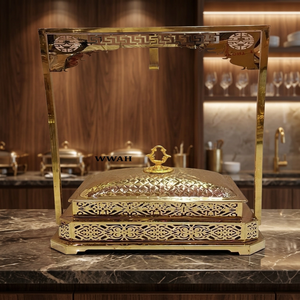 Elegante Calentador de Comida Comercial de Acero Inoxidable 304 con Acabado Dorado, a Gas, para Buffet, Bodas y Restaurantes - Product Image 6